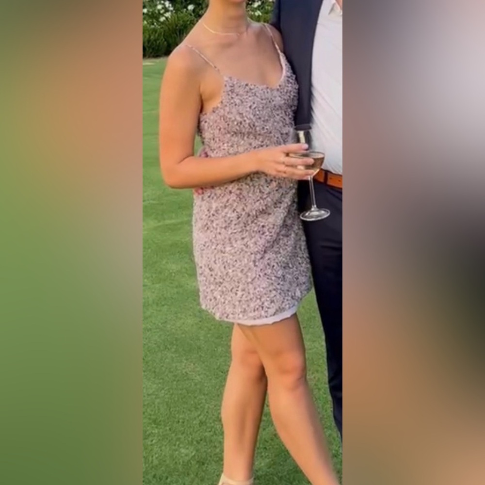 Purple Mini Textured Dress